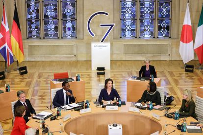 Varios ministros de Asuntos Exteriores del G-7 en Münster (Alemania) el viernes.